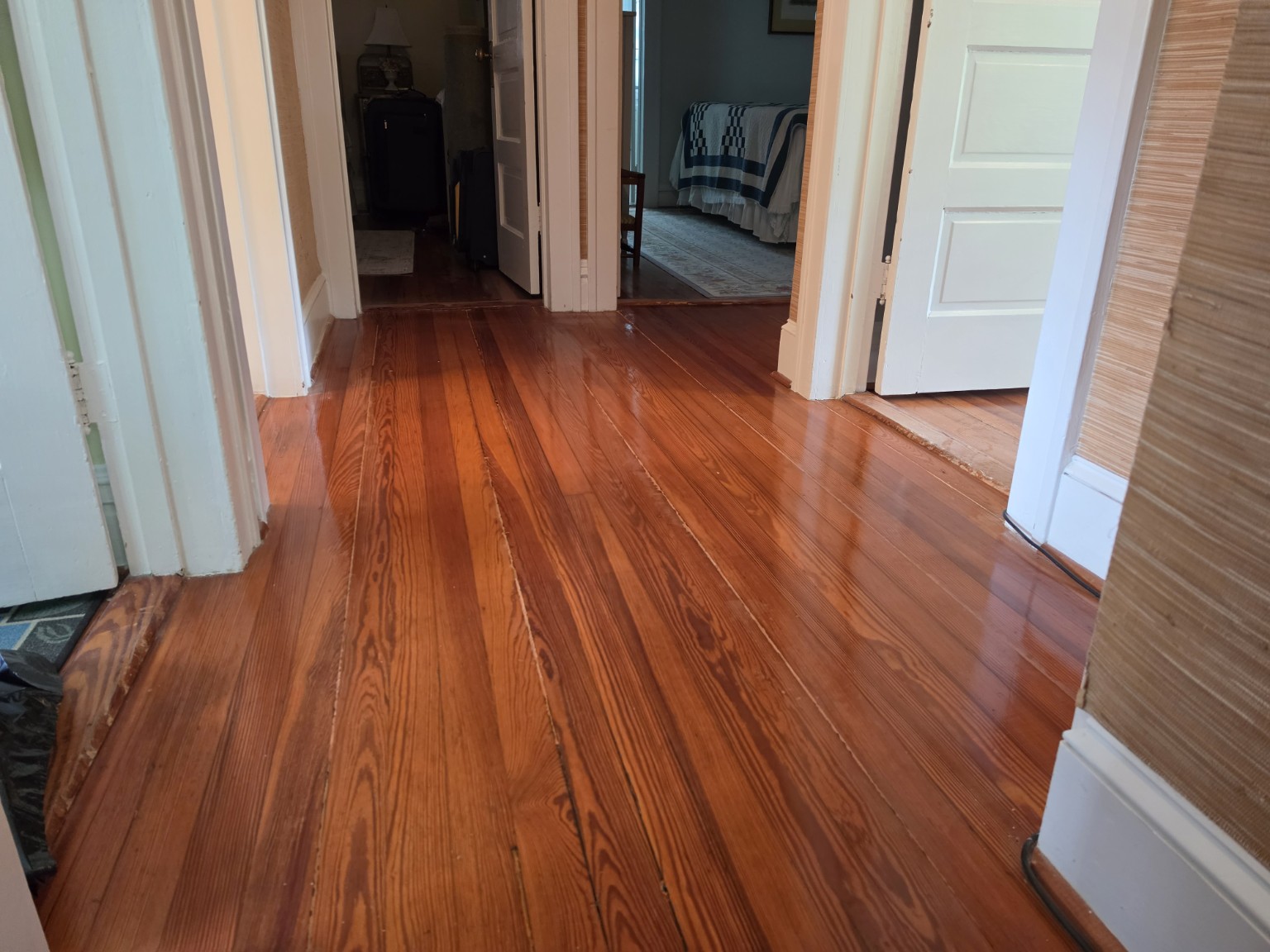 Completed hardwood hallway