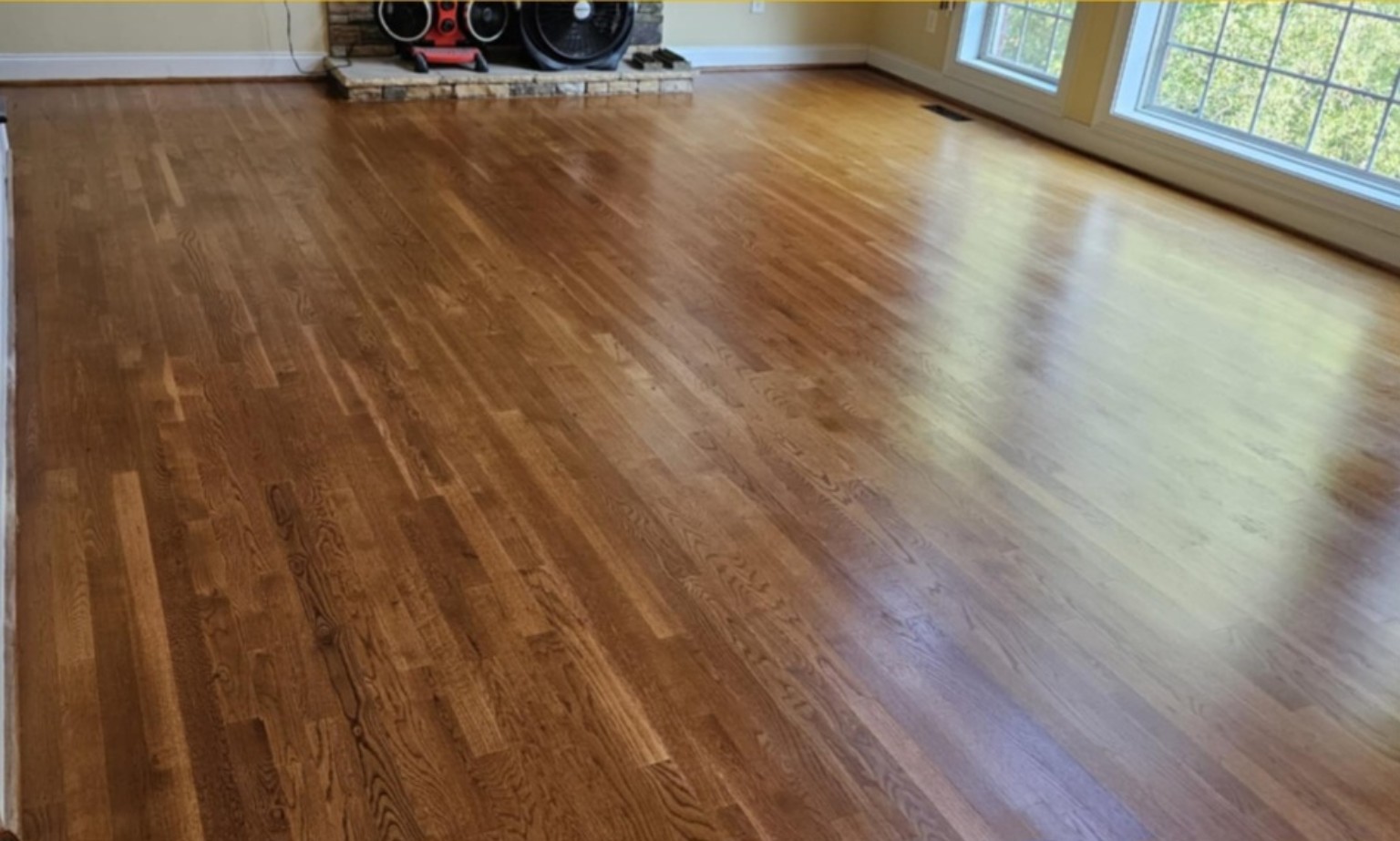 Hardwood medallion after restoration