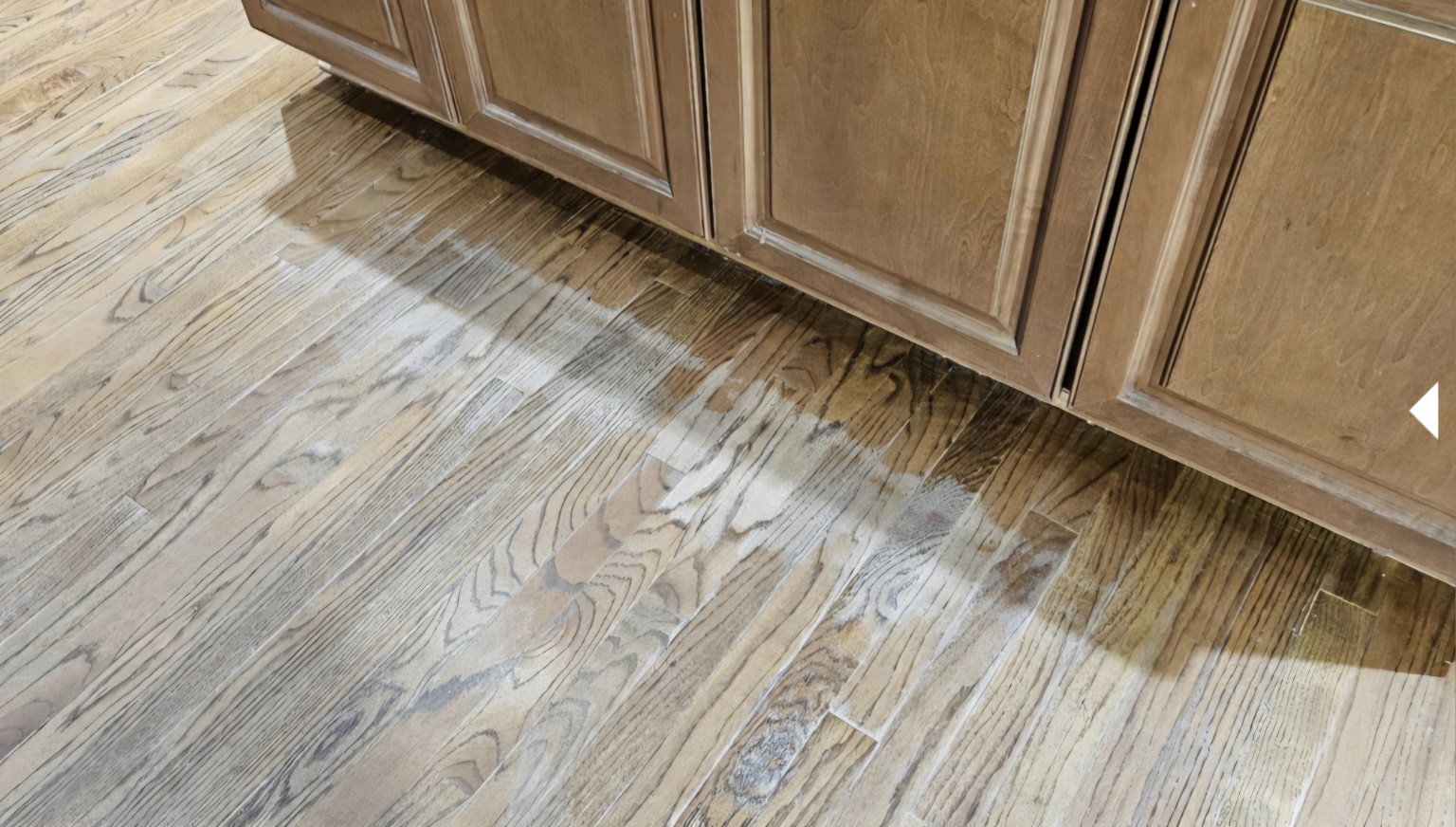Hardwood medallion before restoration